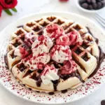 Homemade Red Velvet Marble Waffles photo
