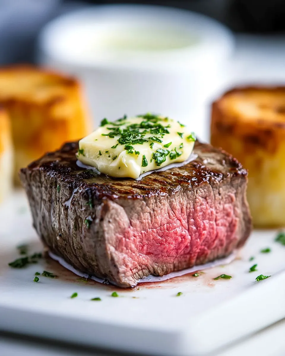 Delicious Restaurant Steak Recipe with Cilantro Steak Butter photo