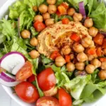Homemade Roasted Chickpea Salad with Hummus photo