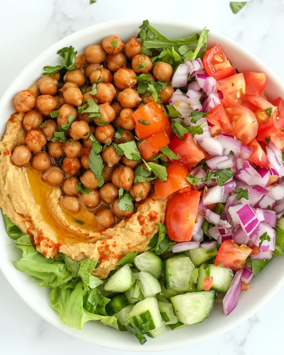 Easy Roasted Chickpea Salad with Hummus picture