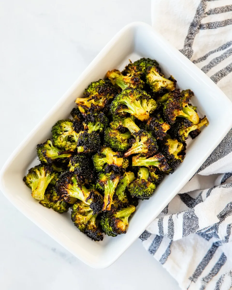 Delicious Roasted Frozen Broccoli shot