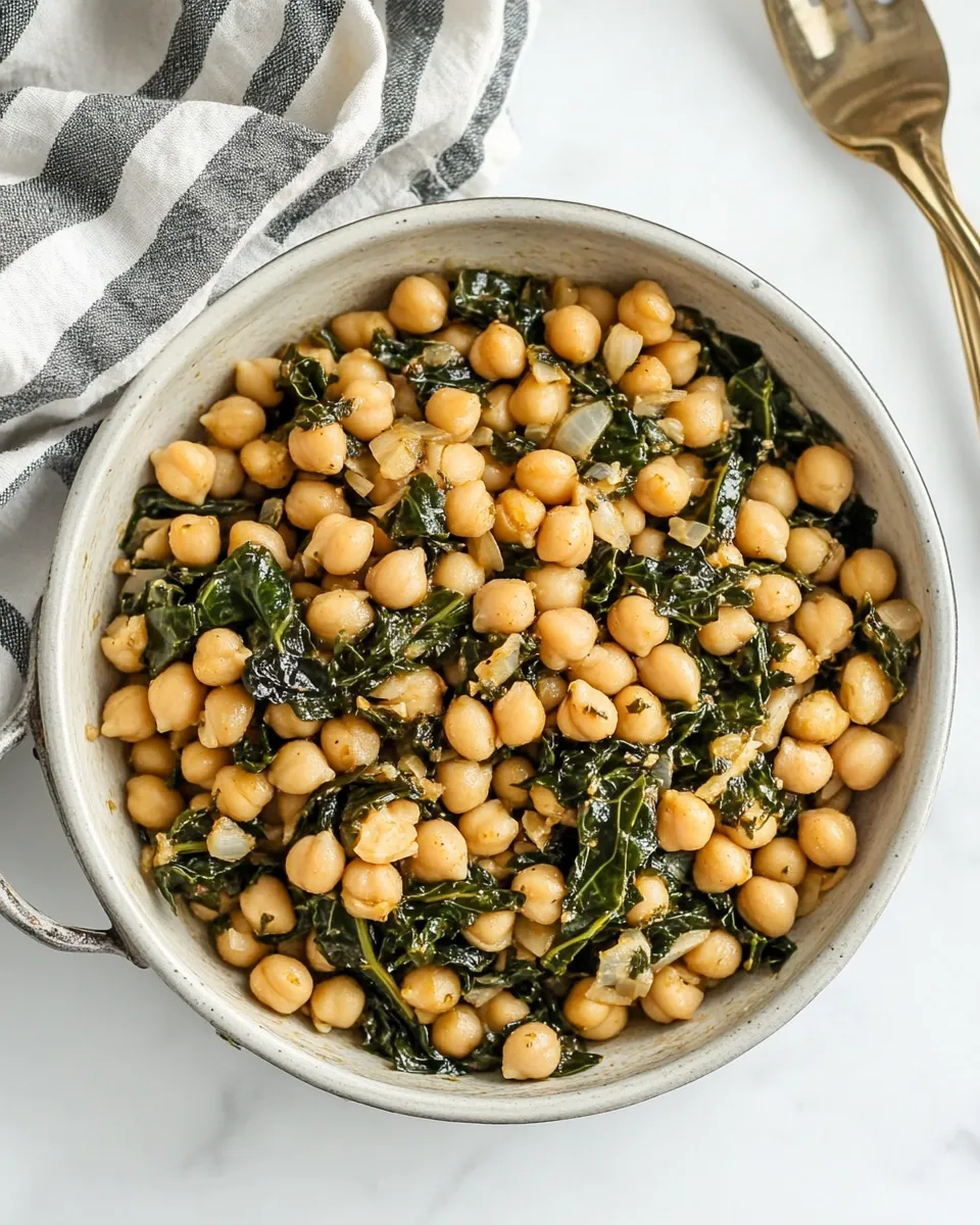 Classic Roasted Garbanzo Beans with Garlic and Swiss Chard image