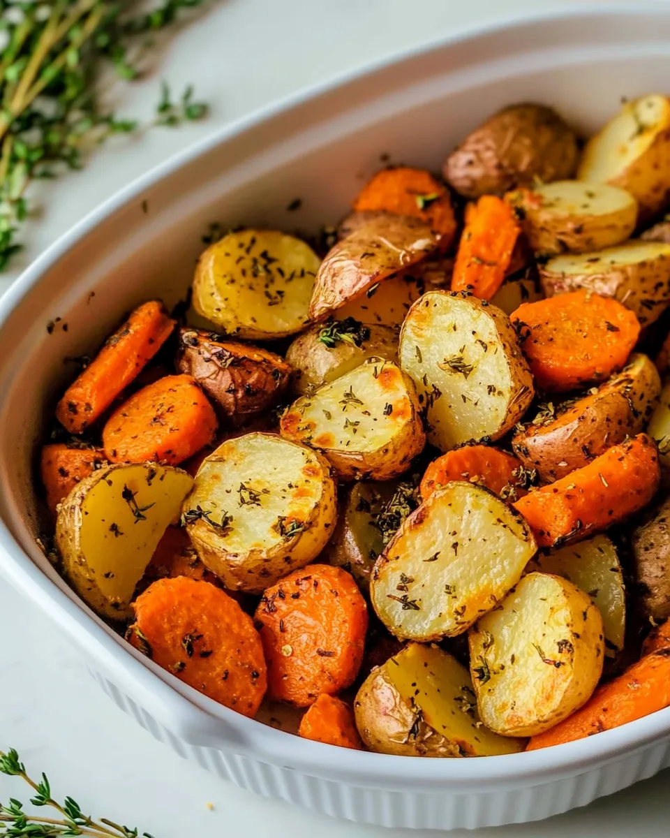 Classic Roasted Potatoes and Carrots Recipe image
