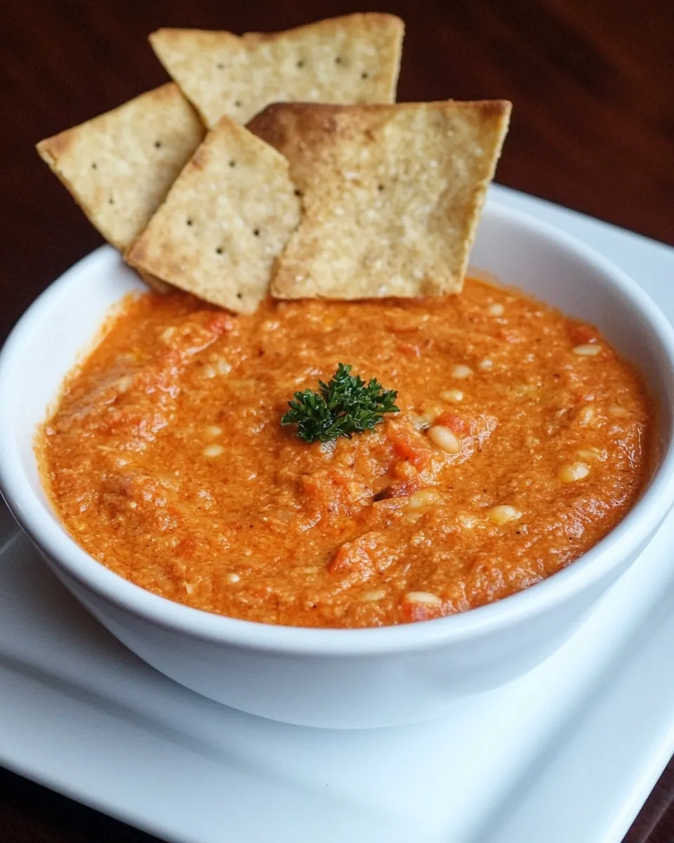 Homemade Roasted Red Pepper and White Bean Dip photo