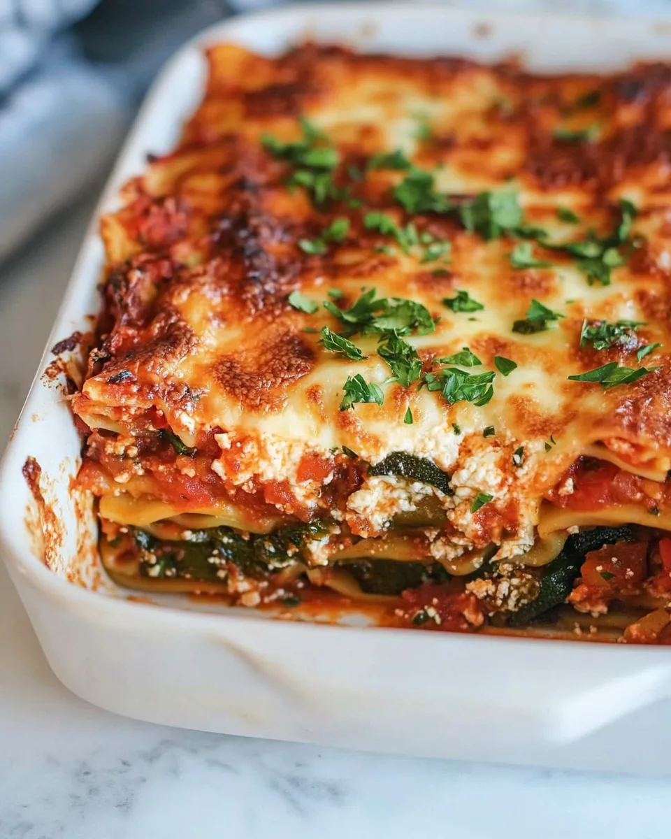 Classic Roasted Vegetable Lasagna with Burrata. image