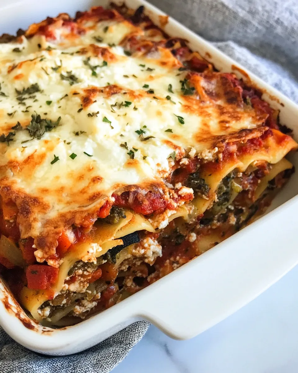 Healthy Roasted Vegetable Lasagna with Burrata. picture
