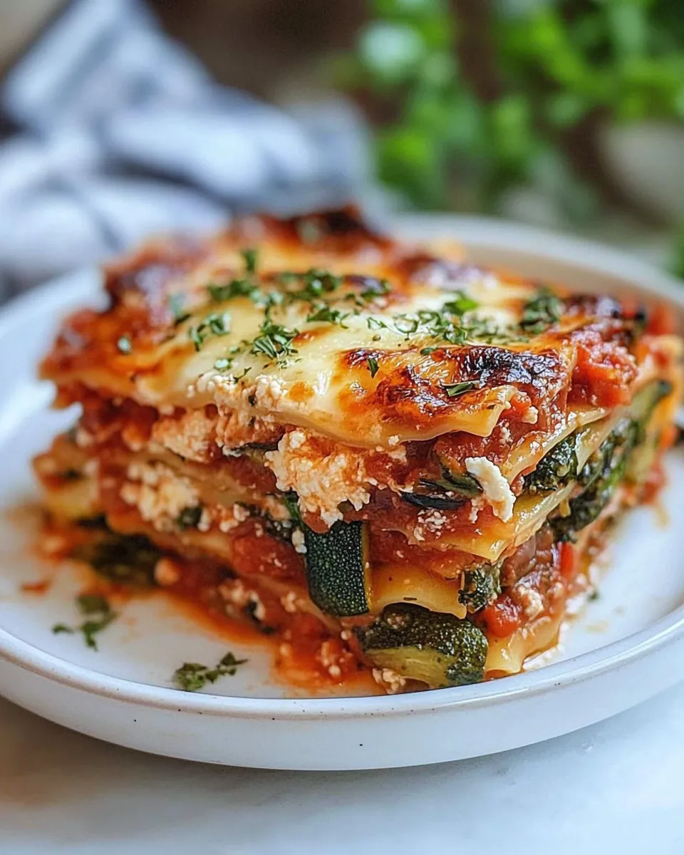 Amazing Roasted Vegetable Lasagna with Burrata. dish image