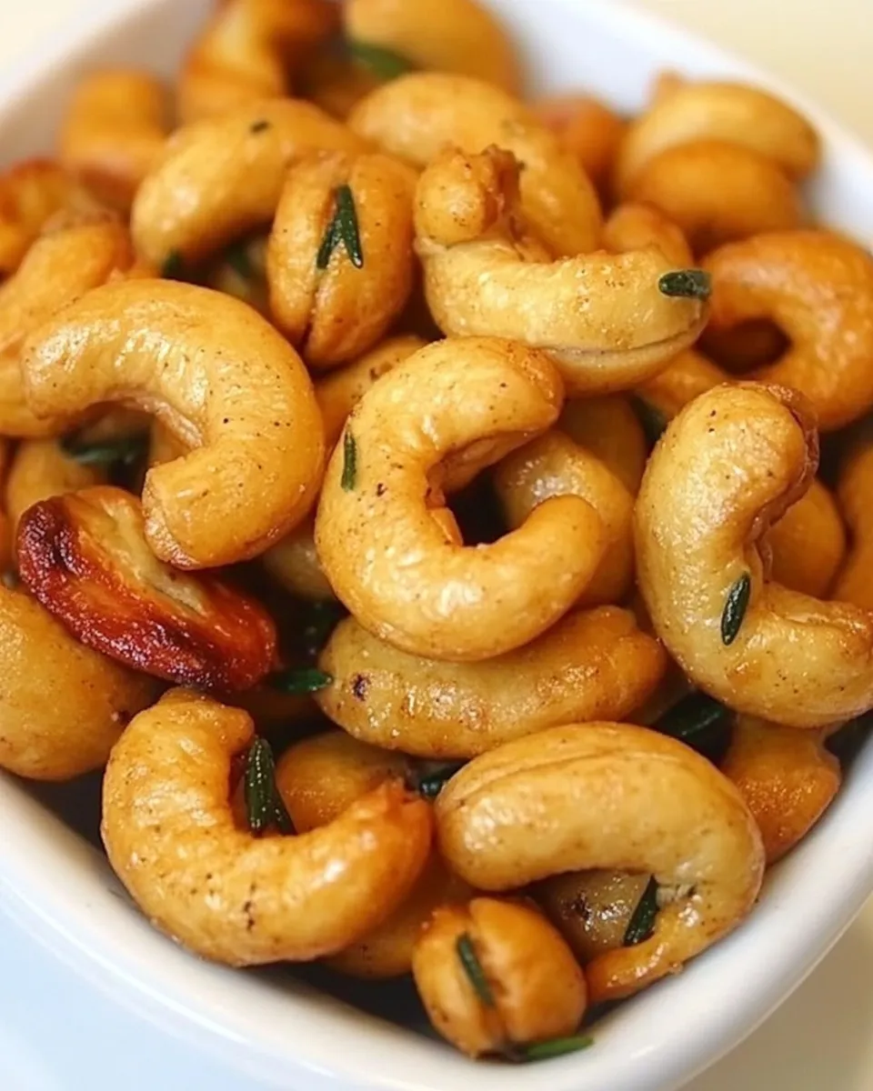 Delicious Rosemary Roasted Cashews shot