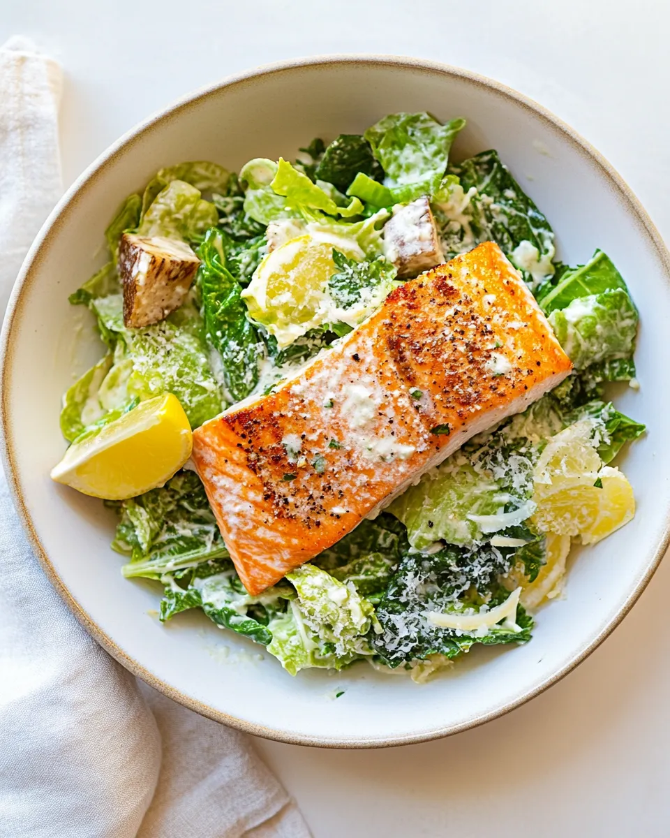 Homemade Salmon Caesar Salad photo