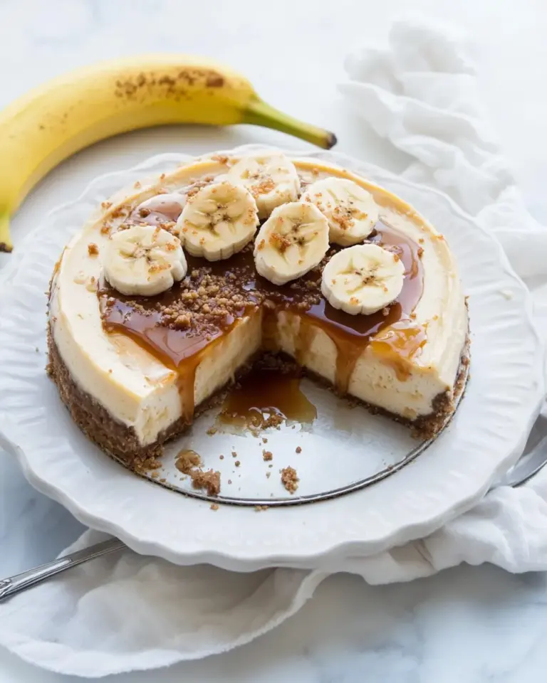 Homemade Salted Caramel Banana Cheesecake photo