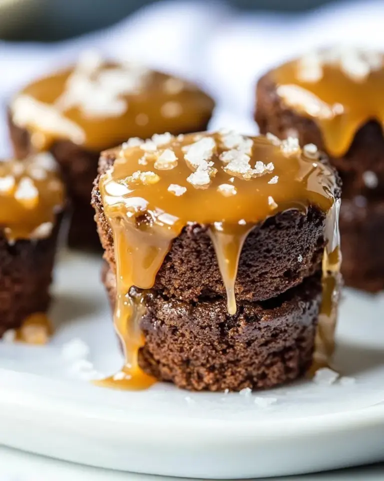 Homemade Salted Caramel Brownie Bites recipe image