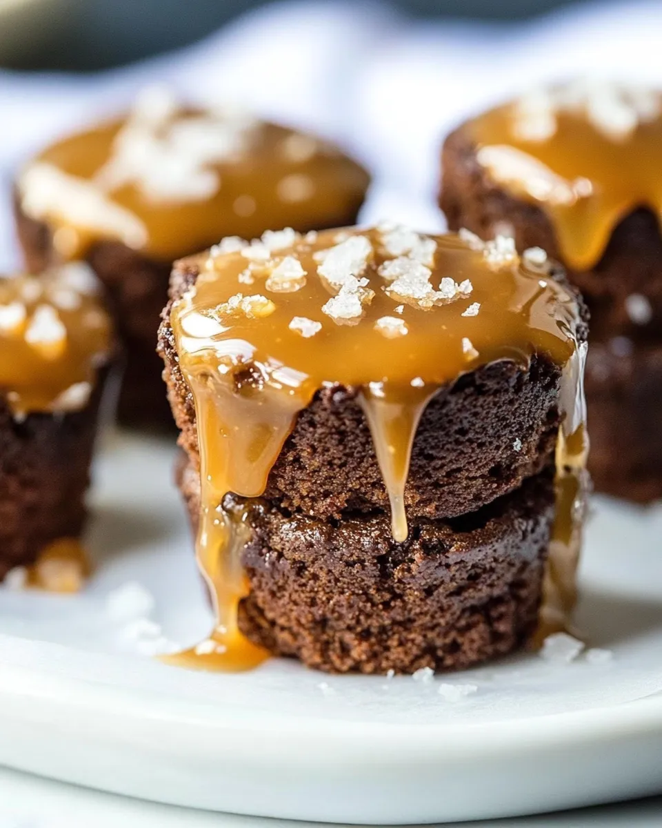 Homemade Salted Caramel Brownie Bites recipe image