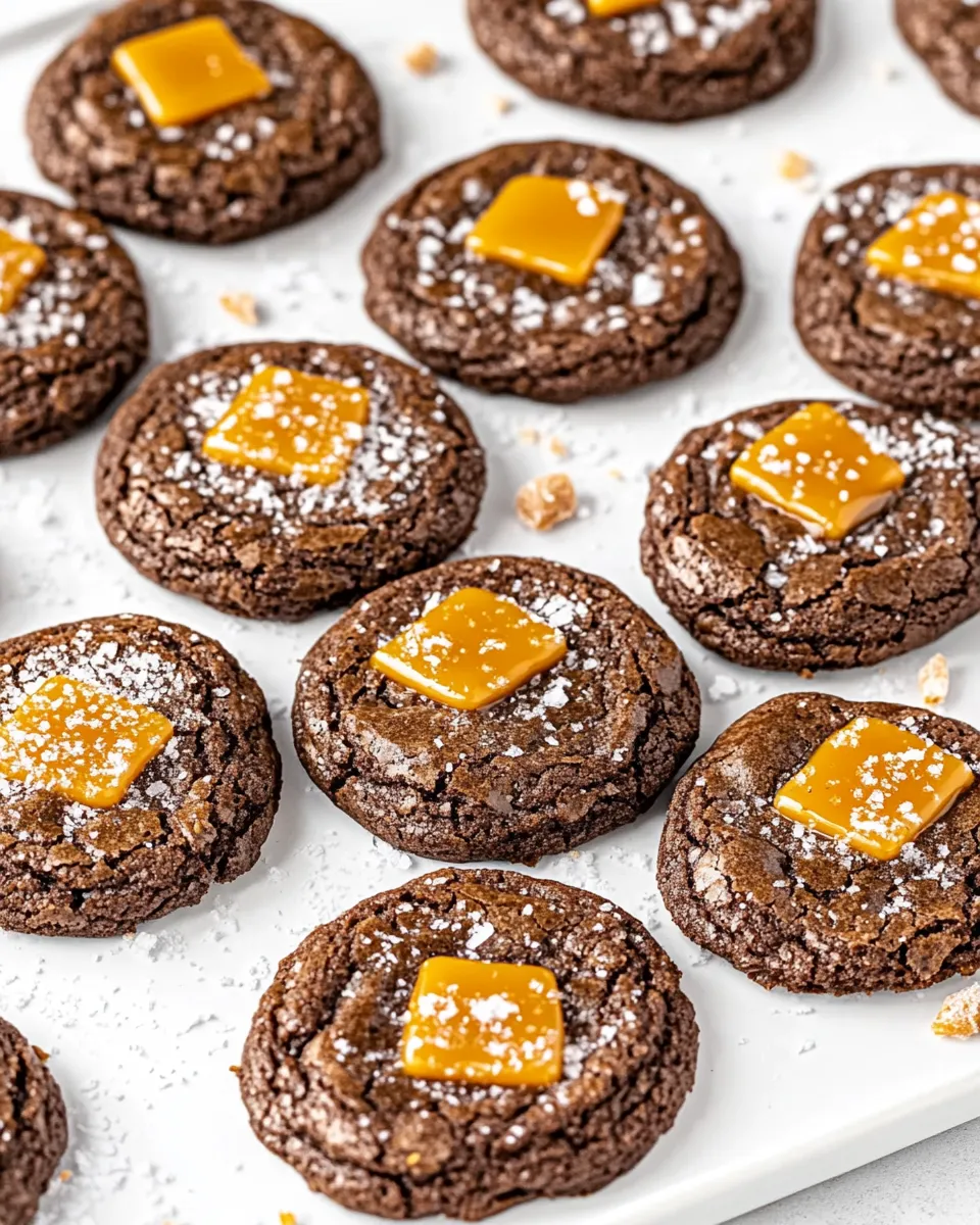 Delicious Salted Caramel Brownie Cookies shot