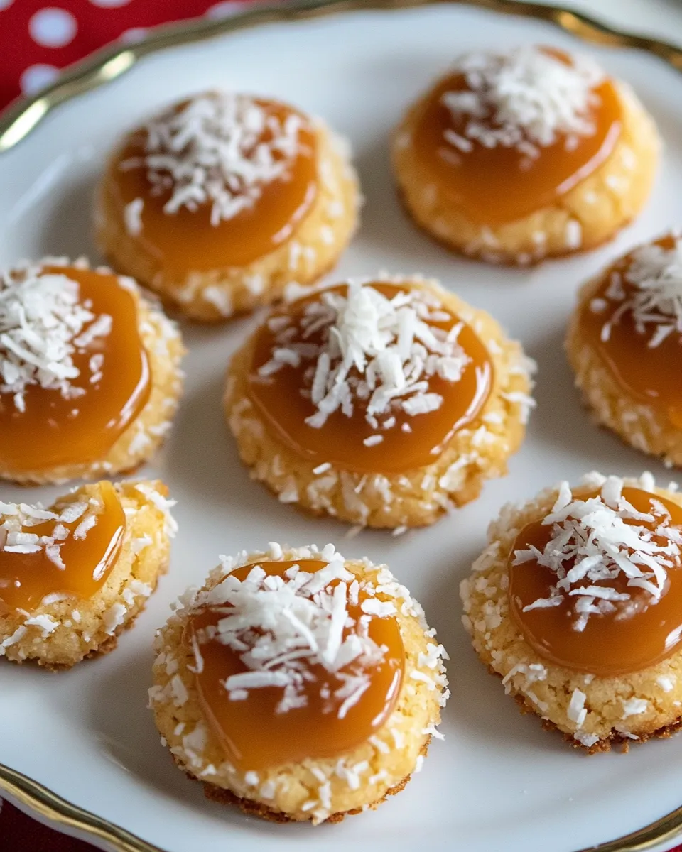 Homemade Salted Caramel Coconut Thumbprint Cookies photo
