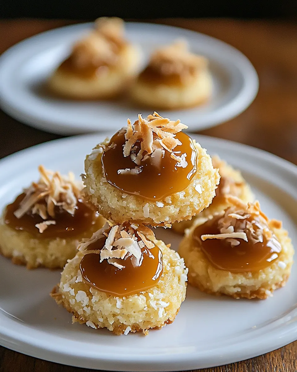 Classic Salted Caramel Coconut Thumbprint Cookies image
