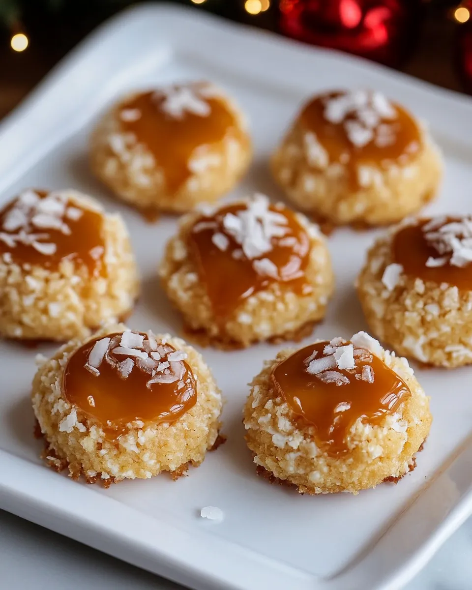 Easy Salted Caramel Coconut Thumbprint Cookies picture