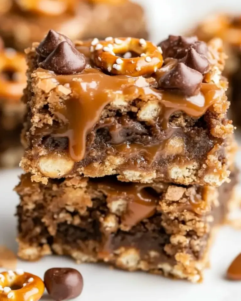 Homemade Salted Caramel Pretzel Blondies photo