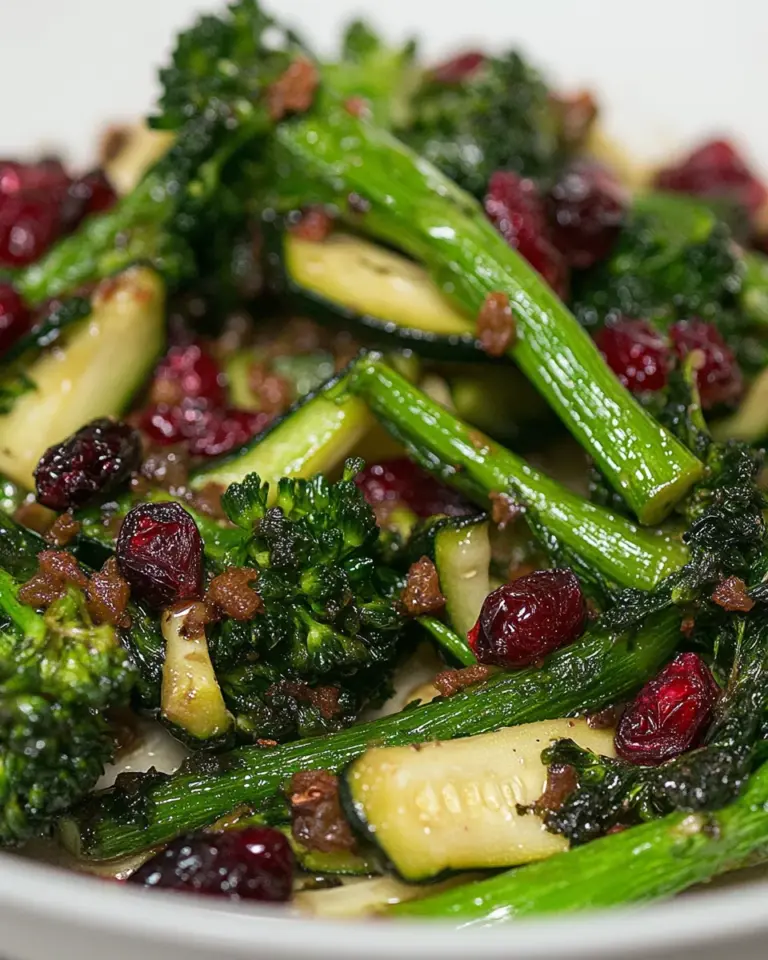 Homemade Sauteed Broccolini, Zucchini, & Cranberries photo