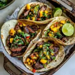 Amazing Sheet Pan Chipotle Steak Tacos with Mango Salsa. picture