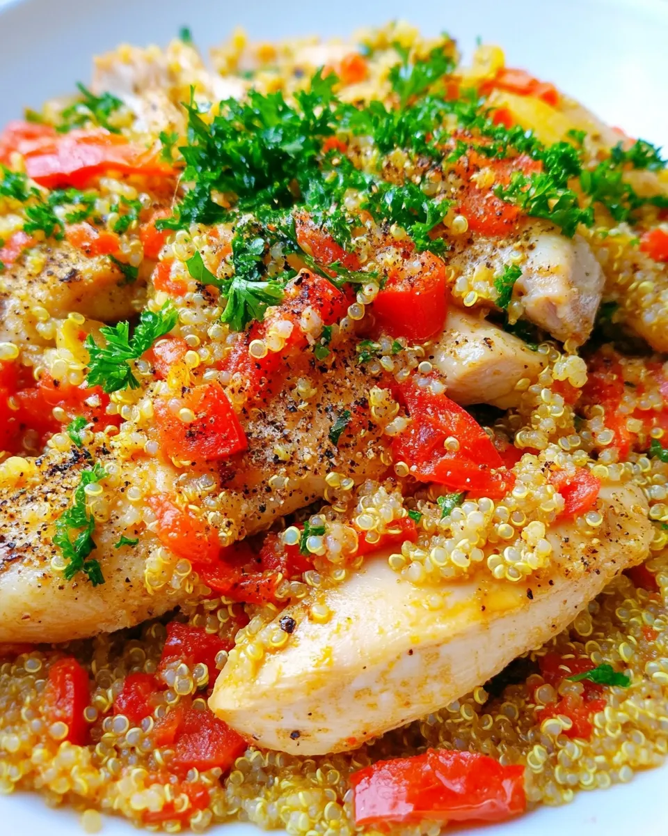 Delicious Skillet Chicken & Quinoa Supper shot