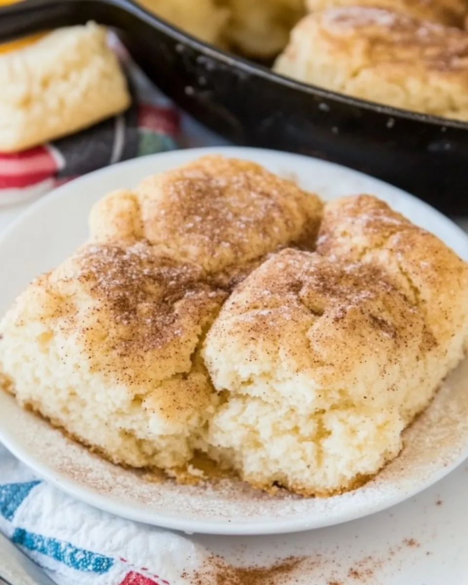 Delicious Skillet Snickerdoodle Biscuits shot