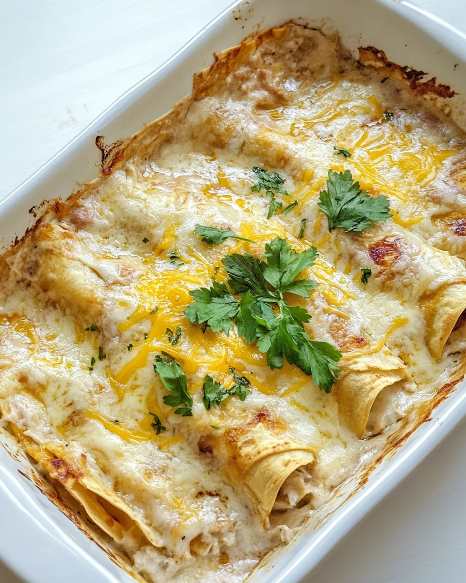 Delicious Skinny White Chicken Enchiladas shot