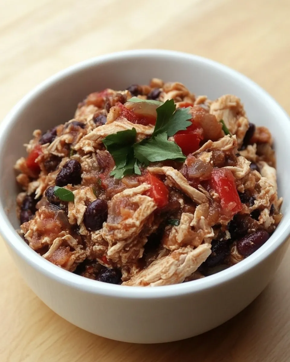 Delicious Slow Cooker Black Beans and Chicken shot