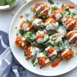 Homemade Slow Cooker Buffalo Chicken Meatballs. photo