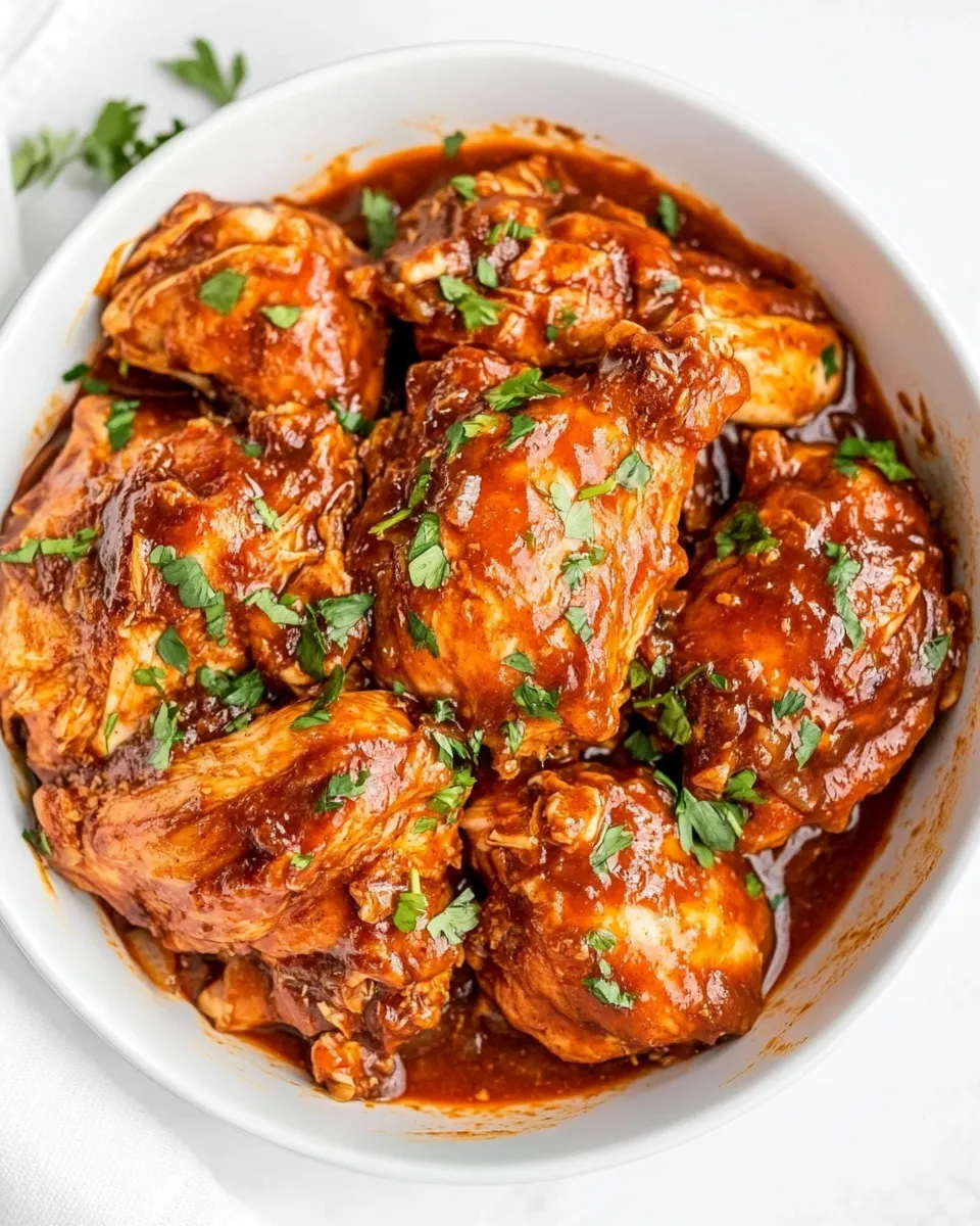 Delicious Slow Cooker Hawaiian Barbecue Chicken shot