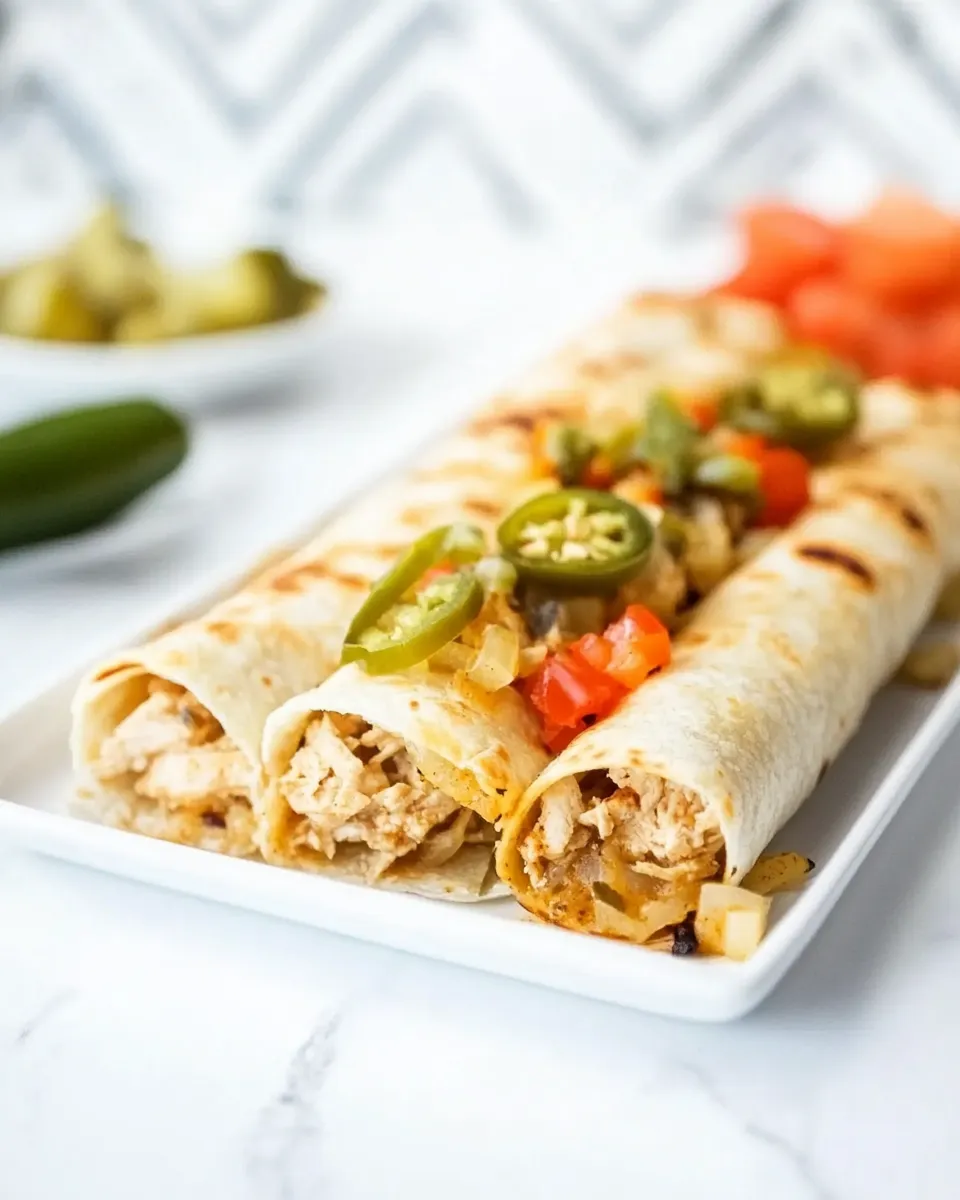 Delicious Slow Cooker Jalapeno Chicken Flautas photo