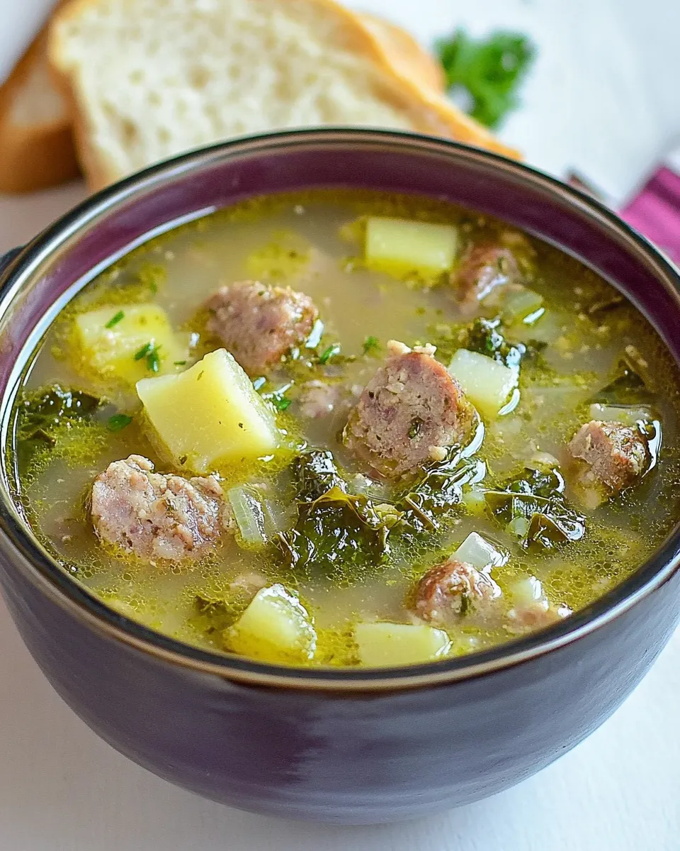Delicious Slow Cooker Kale and Sausage Soup shot