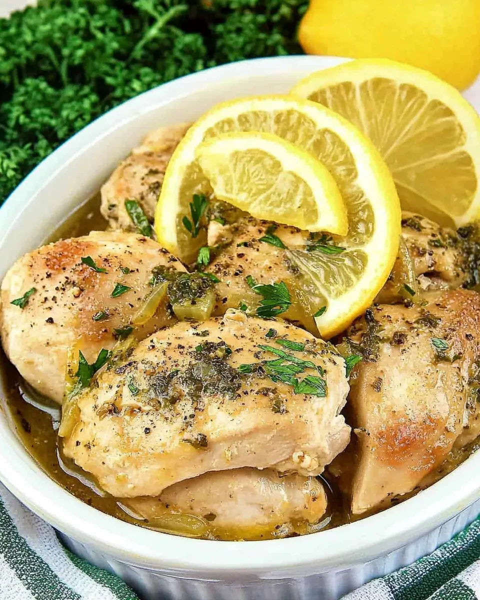 Delicious Slow Cooker Lemon Chicken food shot