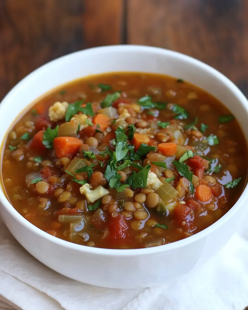 Homemade Slow Cooker Lentil Cauliflower Stew photo