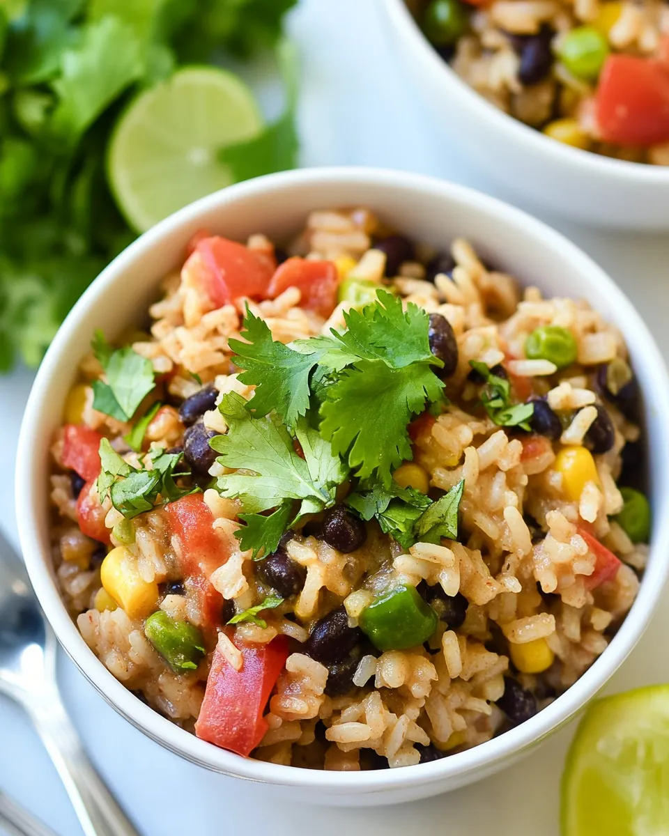 Delicious Slow Cooker Mexican Rice Bowls shot