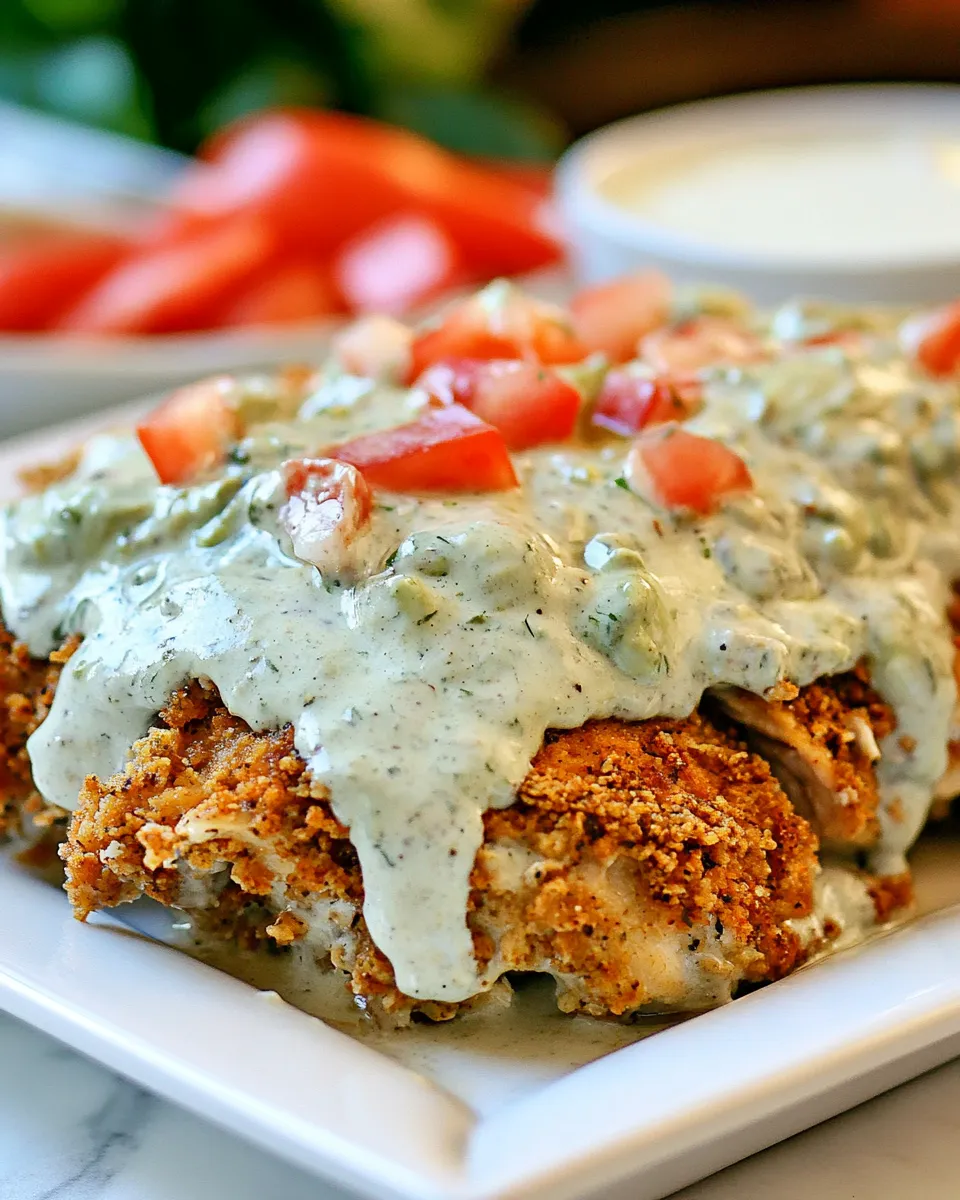 Easy Smothered Nacho Chicken with Tomatillo Avocado Ranch Dressing picture