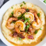 Homemade Smothered Shrimp and Parmesan Grits photo