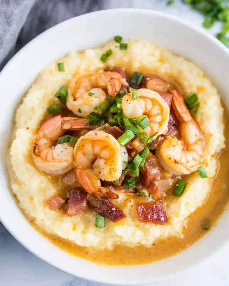 Homemade Smothered Shrimp and Parmesan Grits photo