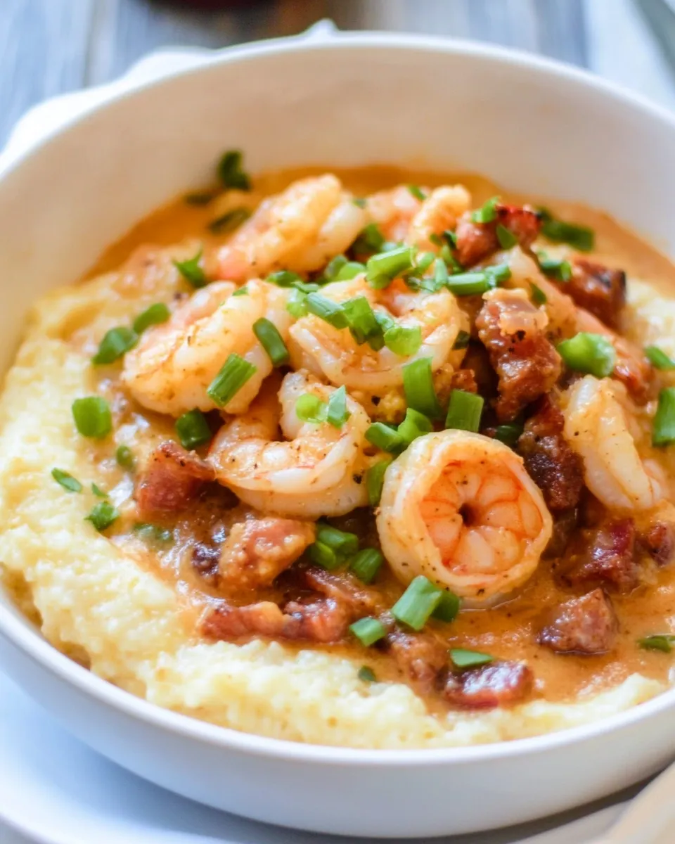 Classic Smothered Shrimp and Parmesan Grits image