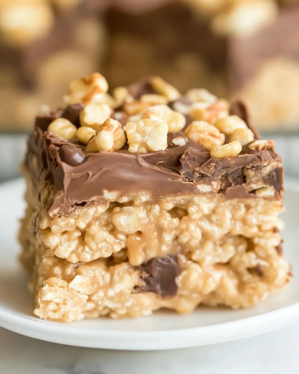 Homemade Snickers Rice Krispies Treats photo