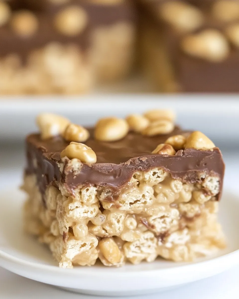 Easy Snickers Rice Krispies Treats picture