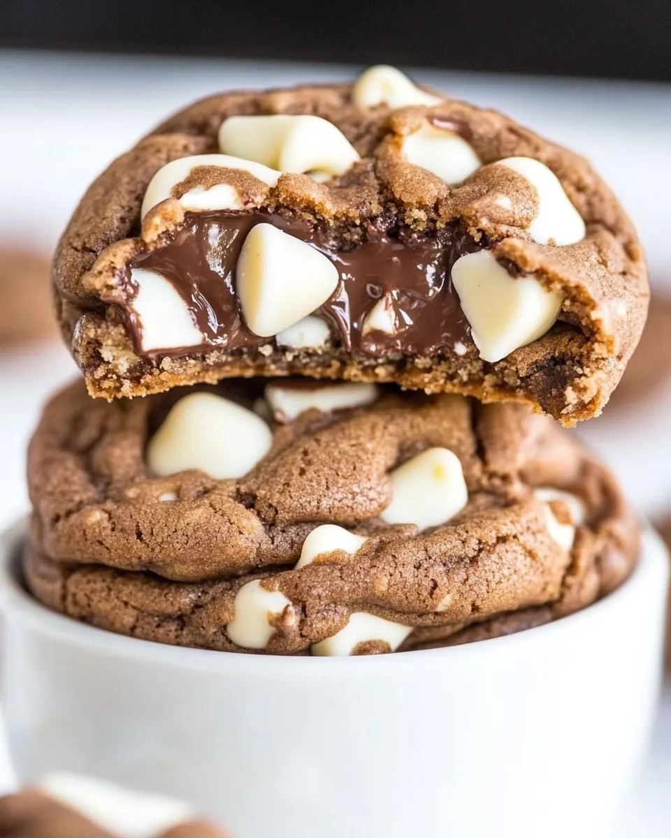 Delicious Soft and Chewy Nutella White Chocolate Chip Cookies shot