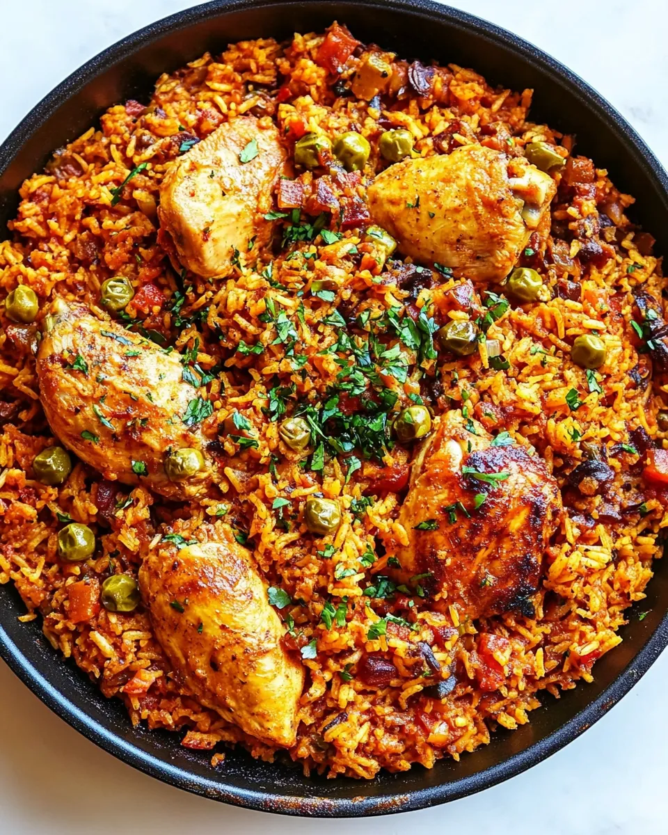 Delicious Spanish Chicken and Rice shot