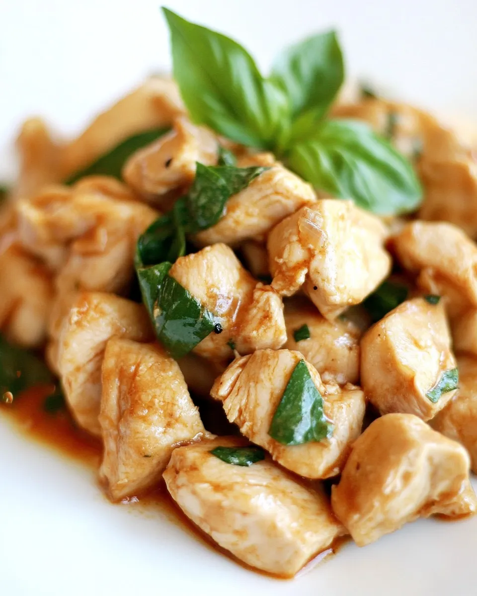 Easy Spicy Basil Chicken dish photo
