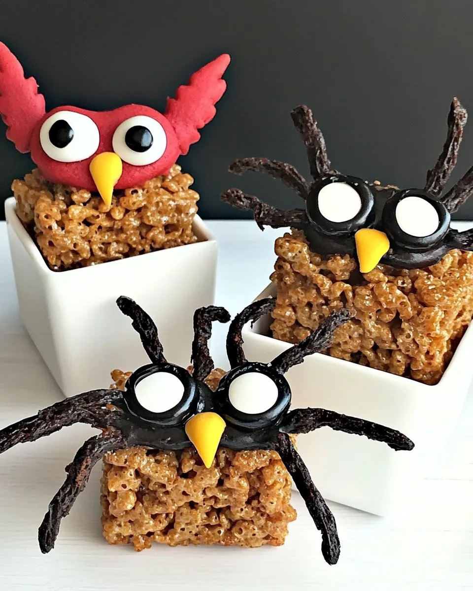 Homemade Spider and Owl Krispie Treats photo