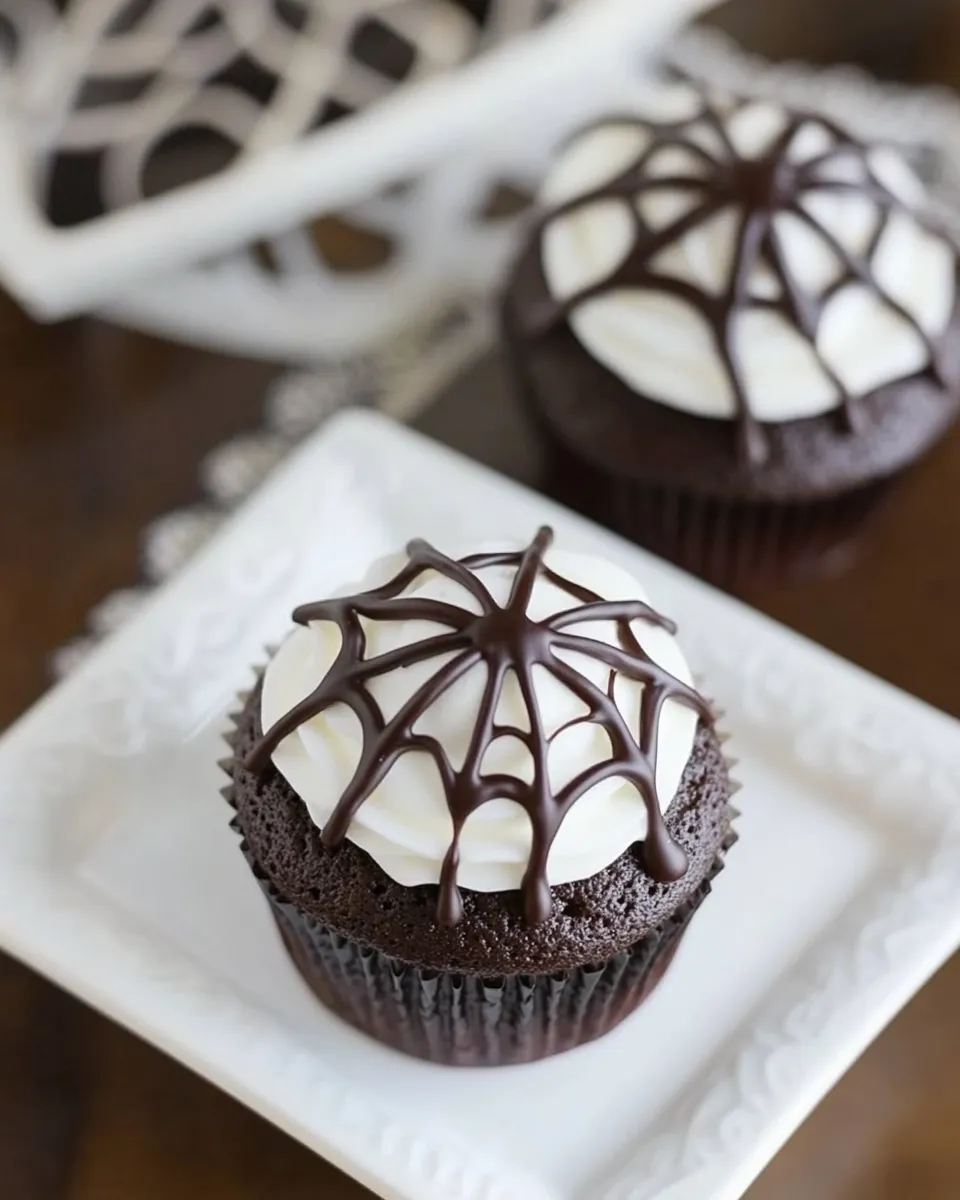 Classic Spiderweb Cupcakes image