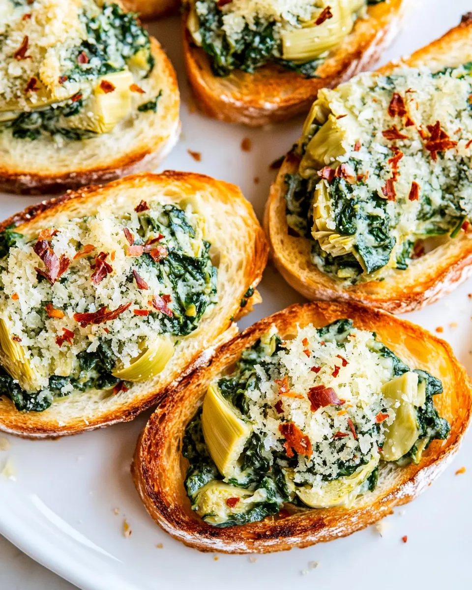 Easy Spinach-Artichoke Crostini image