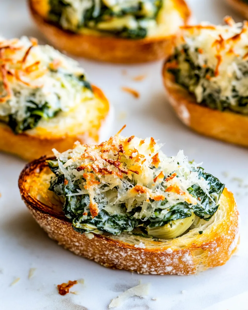 Homemade Spinach-Artichoke Crostini recipe photo