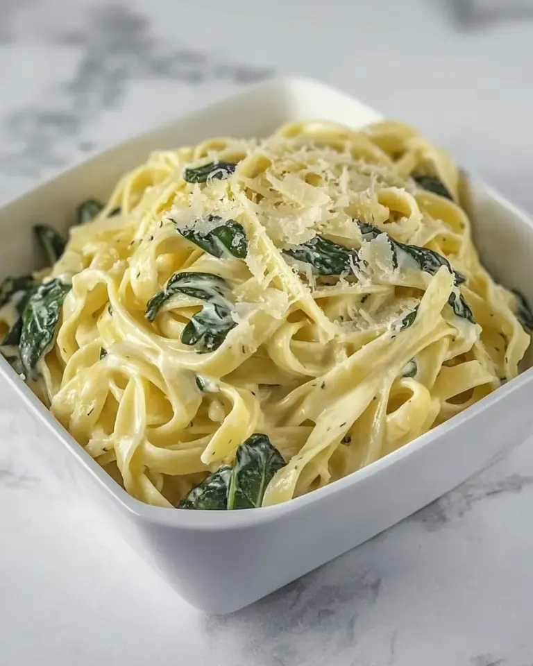 Homemade Spinach Alfredo Pasta photo