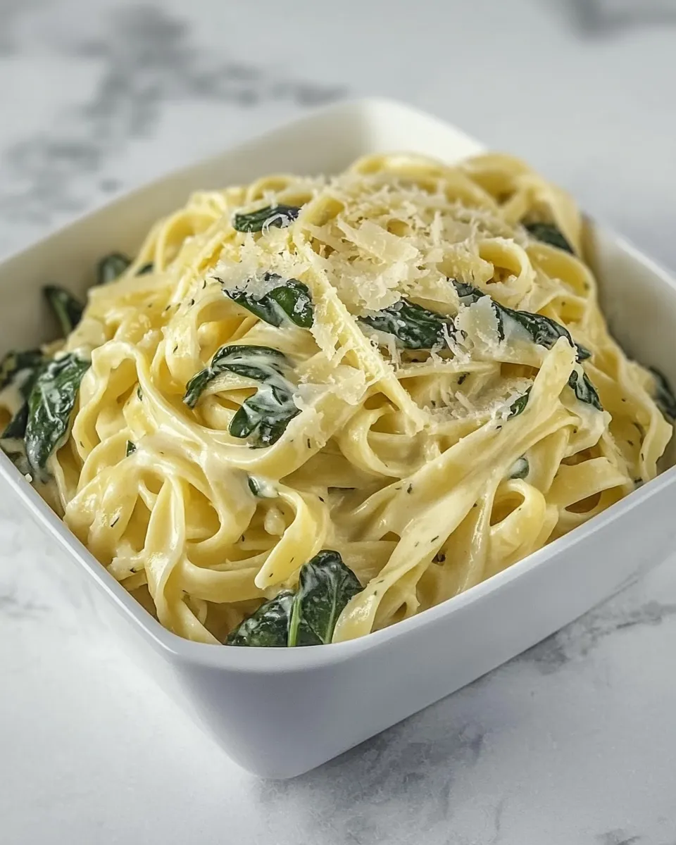 Homemade Spinach Alfredo Pasta photo