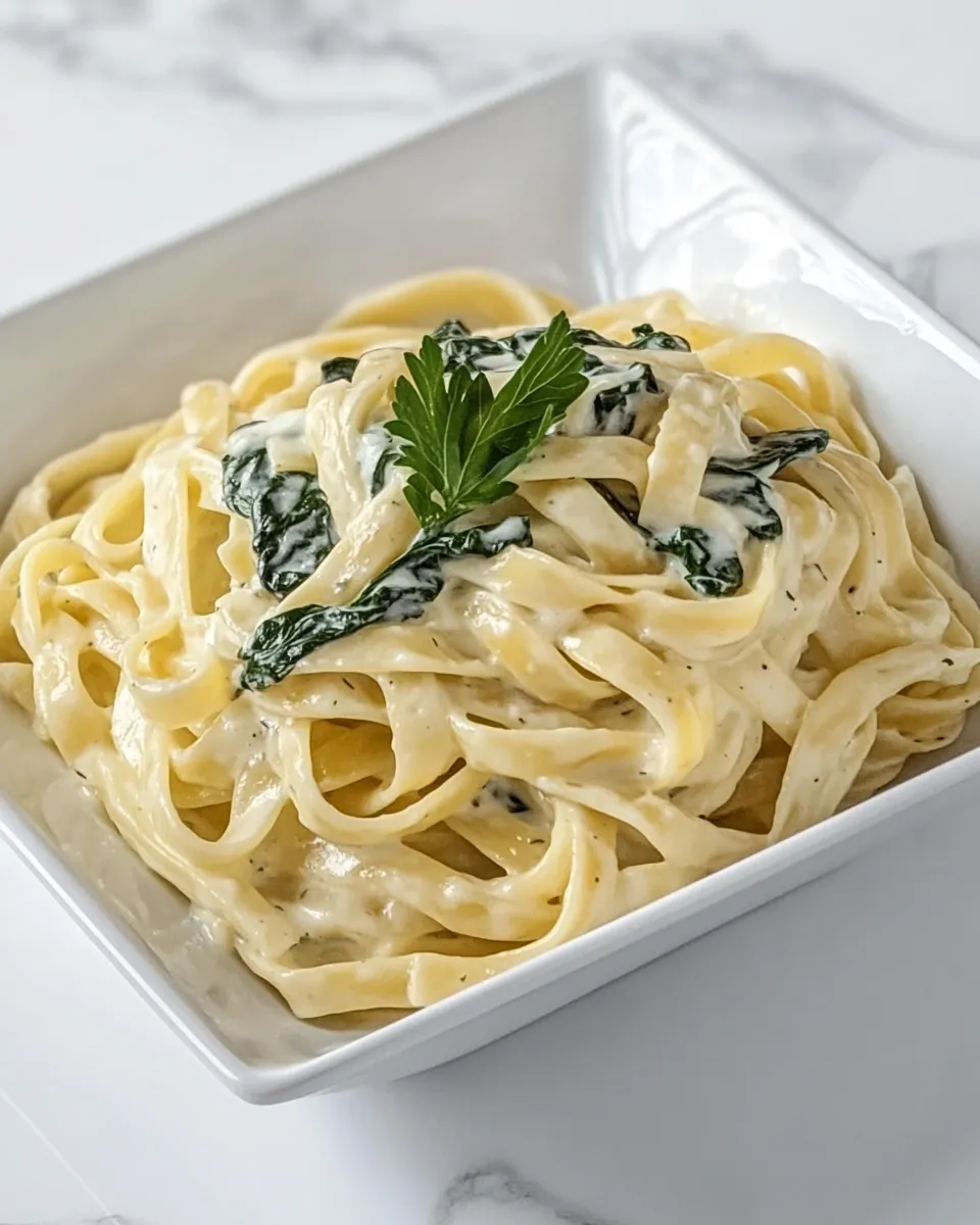 Classic Spinach Alfredo Pasta image